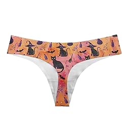 Coloranimal Halloween Black Cat Seamless Thongs
