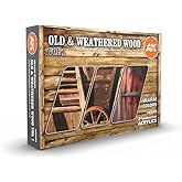 AK Interactive OLD &amp; WEATHERED WOOD VOL1 Acrylic Paint Set 3rd Generation 17mL