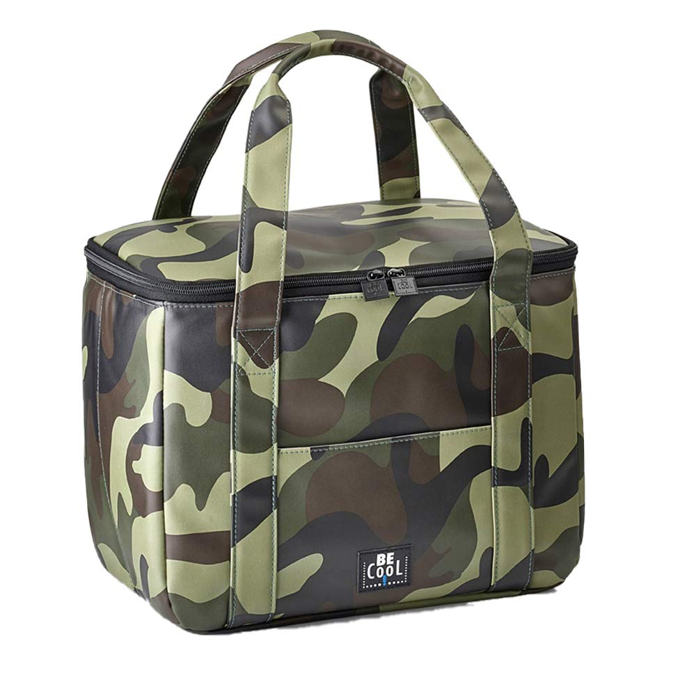 Be Cool City Cooler Bag, Camo, Large Size, with Wide Handles, for Picnics, School, Day Trips, Travelling, Fishing, Shooting, 35 x 21 x 24 cm, Volume: approx. 17.5 L, Medium