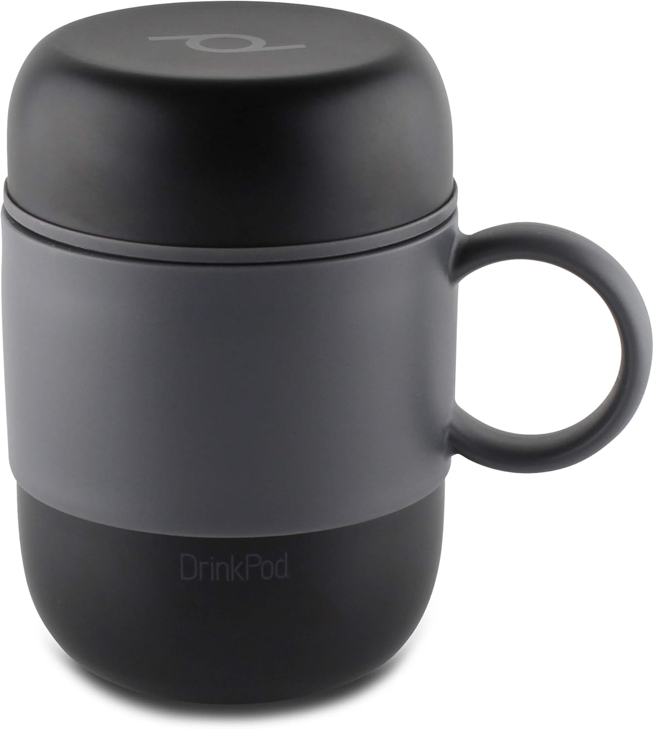 Drink Pod Vacuum Insulated Travel Mug, Stainless Steel, 280ml, Black
