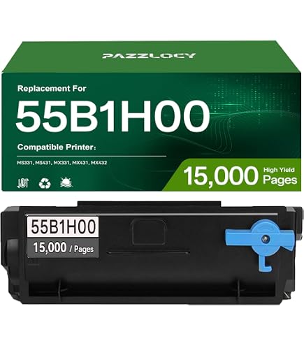 Cartouche Toner Haute Capacité 55B2H00 Compatible Lexmark MS331/MS431/MX331/MX431 - Environ 15000 Pages - 2 Noires