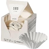 Palatti 185 Flat-Bottom Basket Coffee Filters, 100 Count, 2-4 Cups | Convenient Filter-holder Box