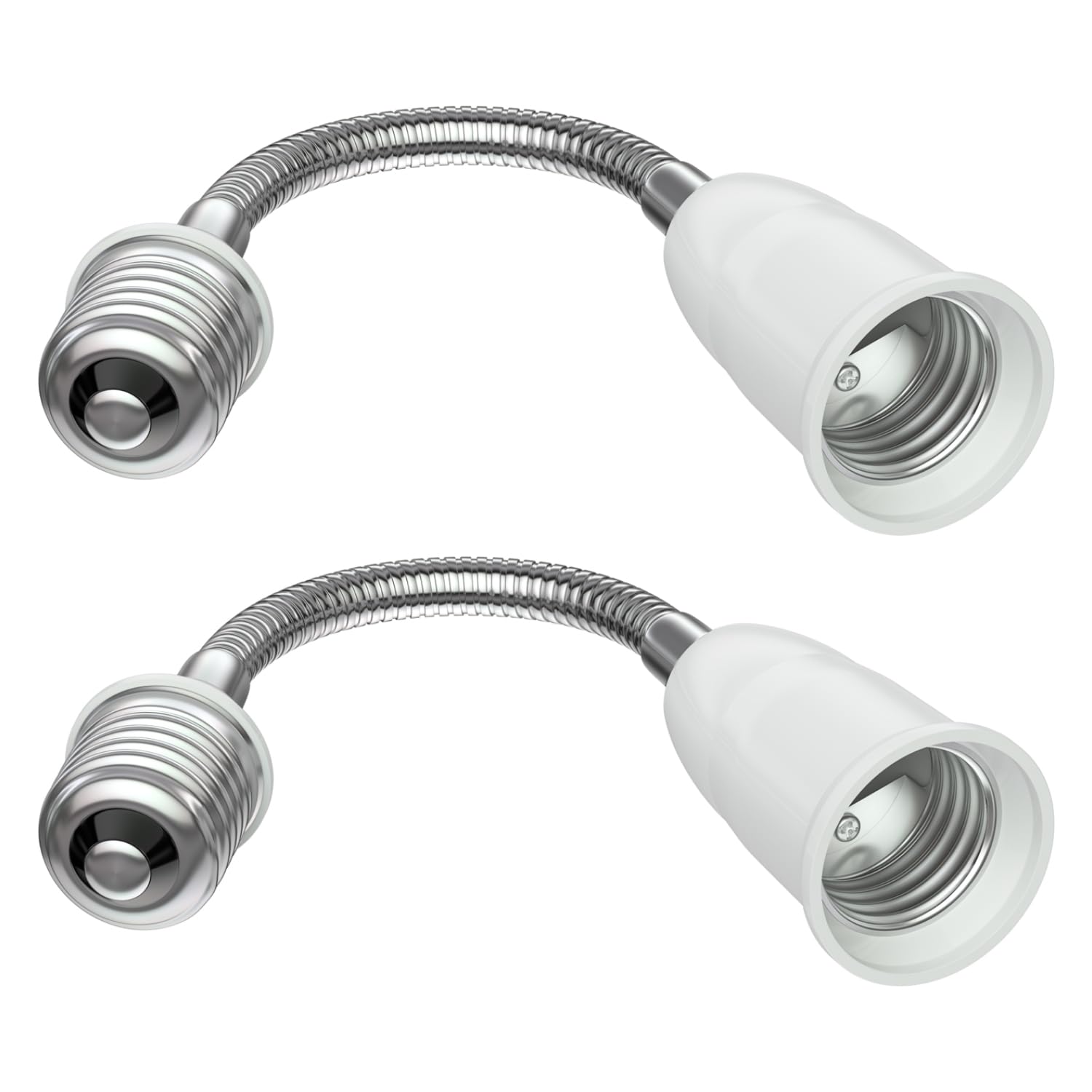 ledscom.de 2 Pieces E27 gooseneck Extension Elektra to E27, White