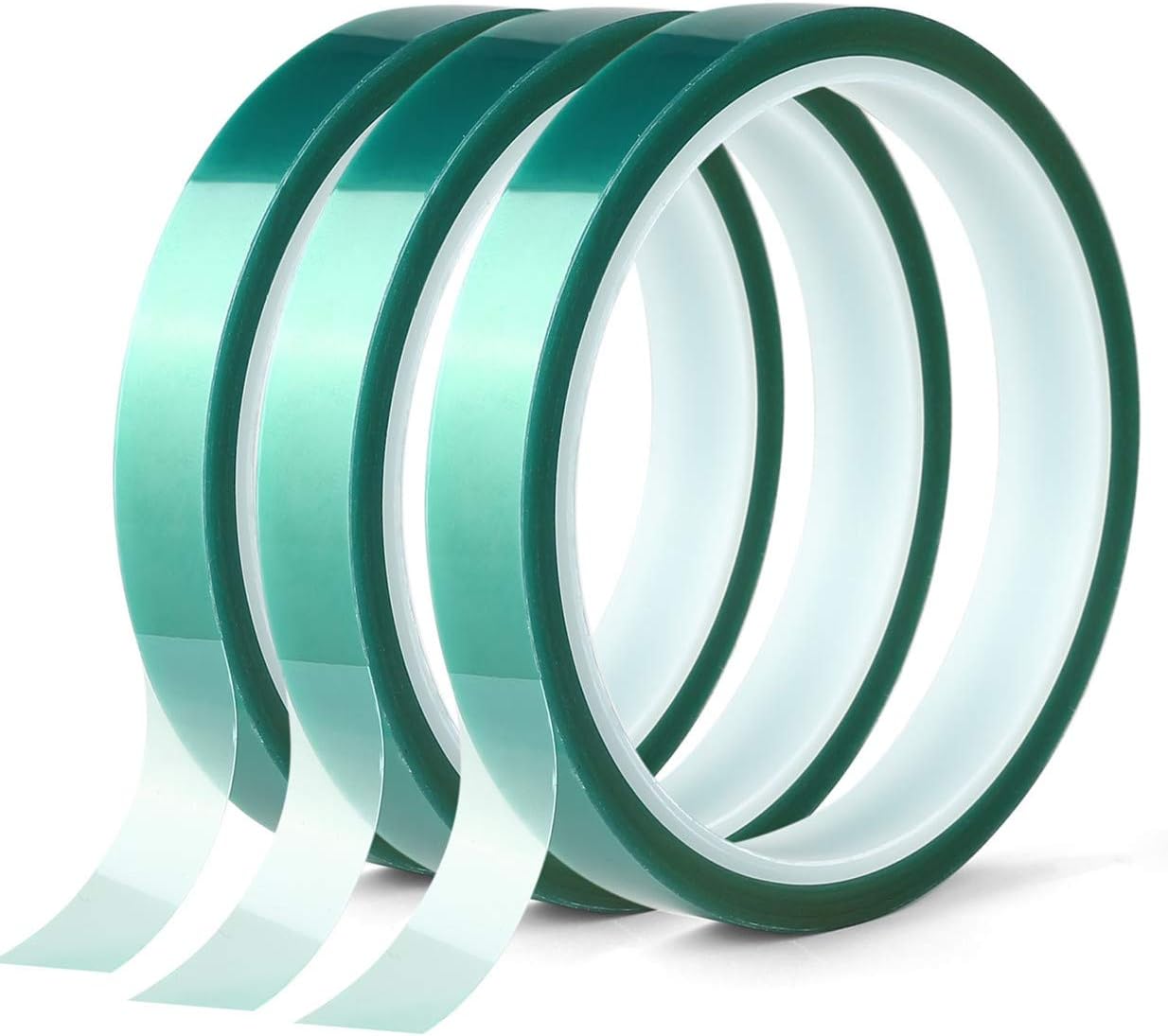 3 Roll Polyester High Temperature Masking Tape, PET Tape with Silicone Adhesive, Ideal for Painting Powder Coating, Anodizing