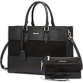 LOVEVOOK Laptop Tote Bag for Women, Work Totes Business Office Computer Briefcase with Clutch Purse