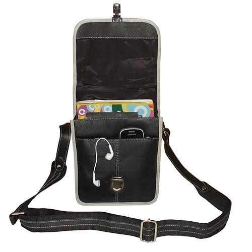 Style98 Leather Premium Quality Satchel Messenger Bag For Men and Women - Black