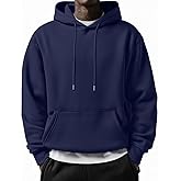 COOFANDY Men's Long Sleeve Hooded Sweatshirt Casual Lightweight Hoodies Pullover Textured Drawstring Hoodie with Kanga Pocket