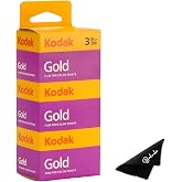 Kodak Gold 200 35mm Film Bundle, 3 Rolls, 36 Exposures Each, for 35mm Film Camera Includes Balveli Premium Microfiber Cloth - Kodak Gold 3 Pack