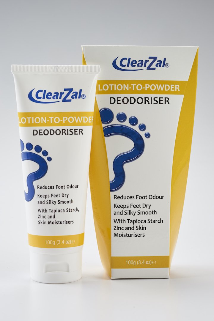 ClearZal Lotion to Powder. Deodorizing and Odor Eliminating Foot Cream