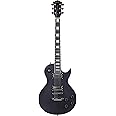 Leo Jaymz 24.75" Single Cut Curved Top Matt Black Electric Guitar (Matt Black)