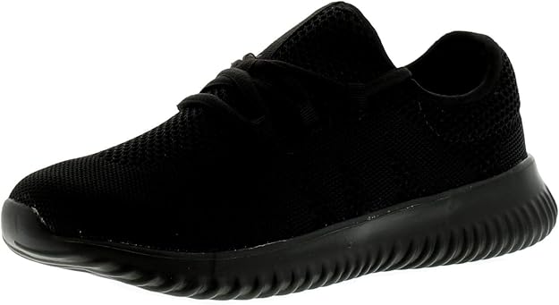 ladies black pull on trainers