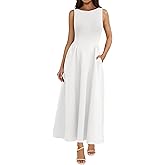 PRETTYGARDEN Summer Sleeveless Maxi Dresses for Women 2026 Elegant Classy A Line Tank Formal Midi Long Wedding Guest Dress