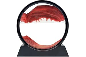AzureLeap Moving Sand Art Liquid Motion, 3D Deep Sea Sandscape Color Quicksand Decor, Round Glass Moving Sand Art Picture Rel