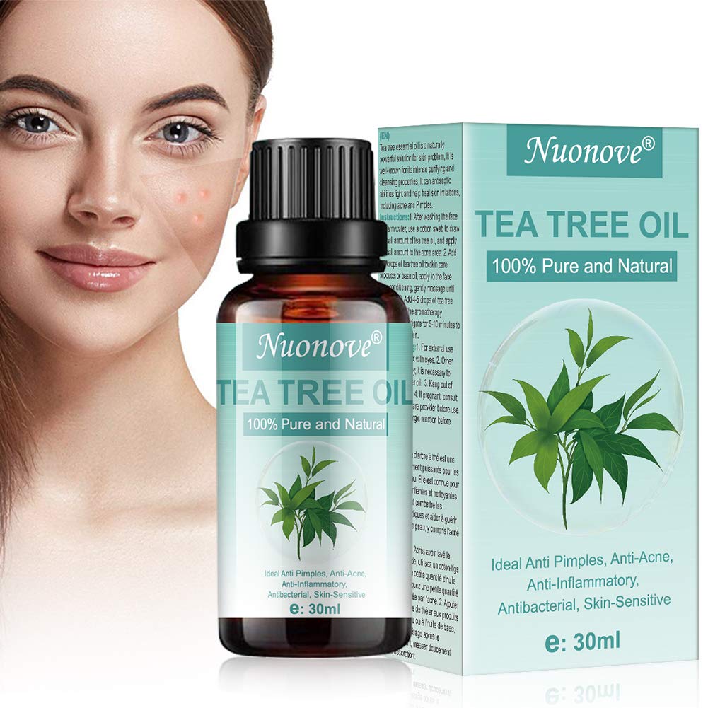 Teebaumöl, Akne Öl, Teebaumöl Pickel, Acne Serum, Aromatherapie ätherisches Öl - Anti-Akne-Behandlung, Anti Pickel, Hautsympathisch, 30ml