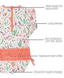 RuffleButts Baby Girls UPF 50+ Sun Protection