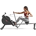 Sunny Health & Fitness Smart Compact Full Motion Rowing Machine, Full-Body Workout, Low-Impact, Extra-Long Rail, 350 LB Weight Capacity and Optional Free SunnyFit® App Enhanced Connectivity