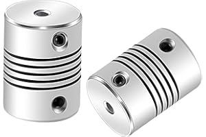 Aopin Flexible Beam Couplings 4mm to 4mm Flexible Coupler Shaft for 3D Printer, Length 25mm / 1" Motor Coupler Connector, Great Apply for Model Shaft, CNC Machine, Motor Guide, DIY Encoder 2 Pcs