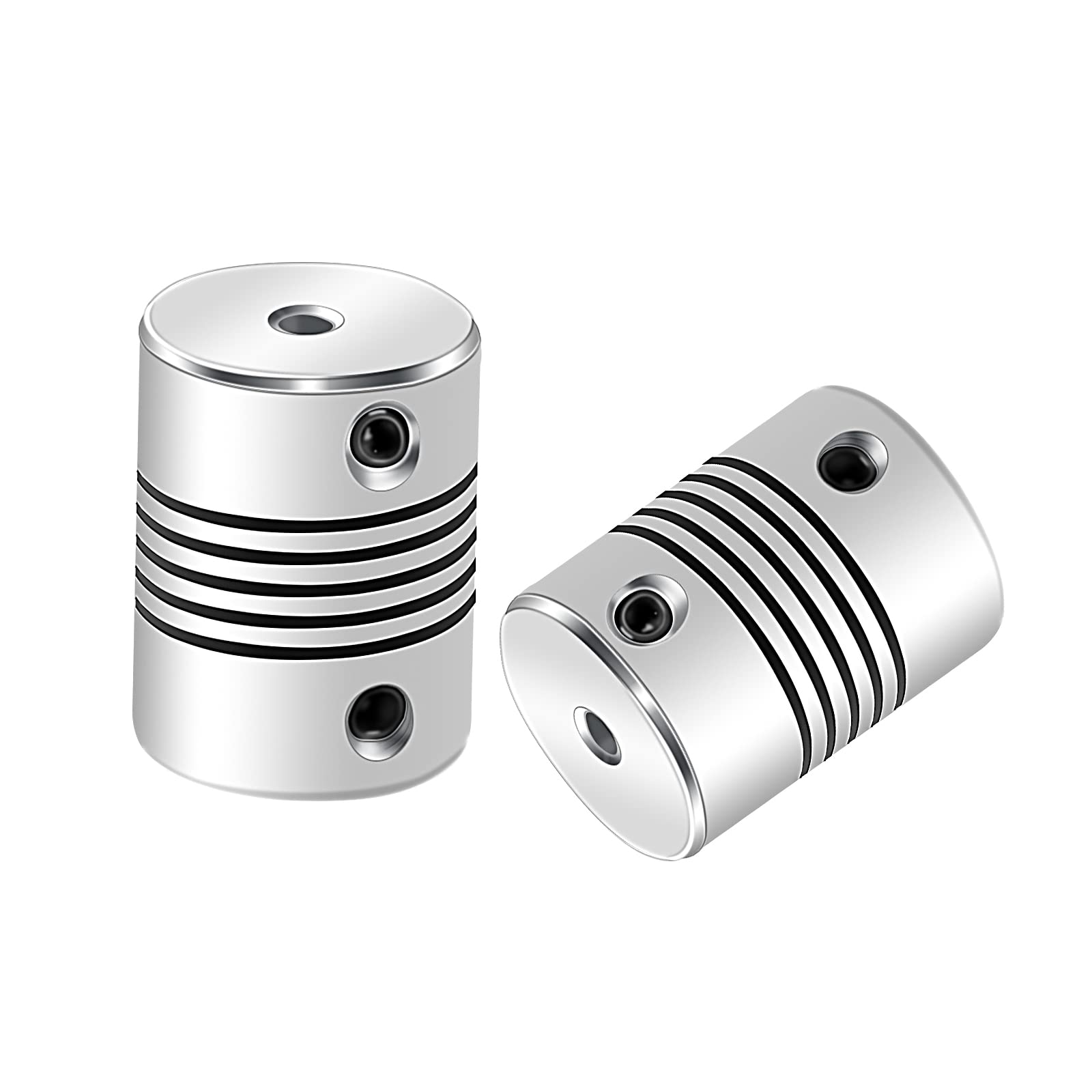 Aopin Flexible Beam Couplings 5mm to 5mm Shaft for 3D Printer, Length 25mm / 1" Coupler Motor Connector Casing Joint, Great Apply for Car Model Shaft, CNC Machine, Motor Guide, DIY Encoder 2 Pcs