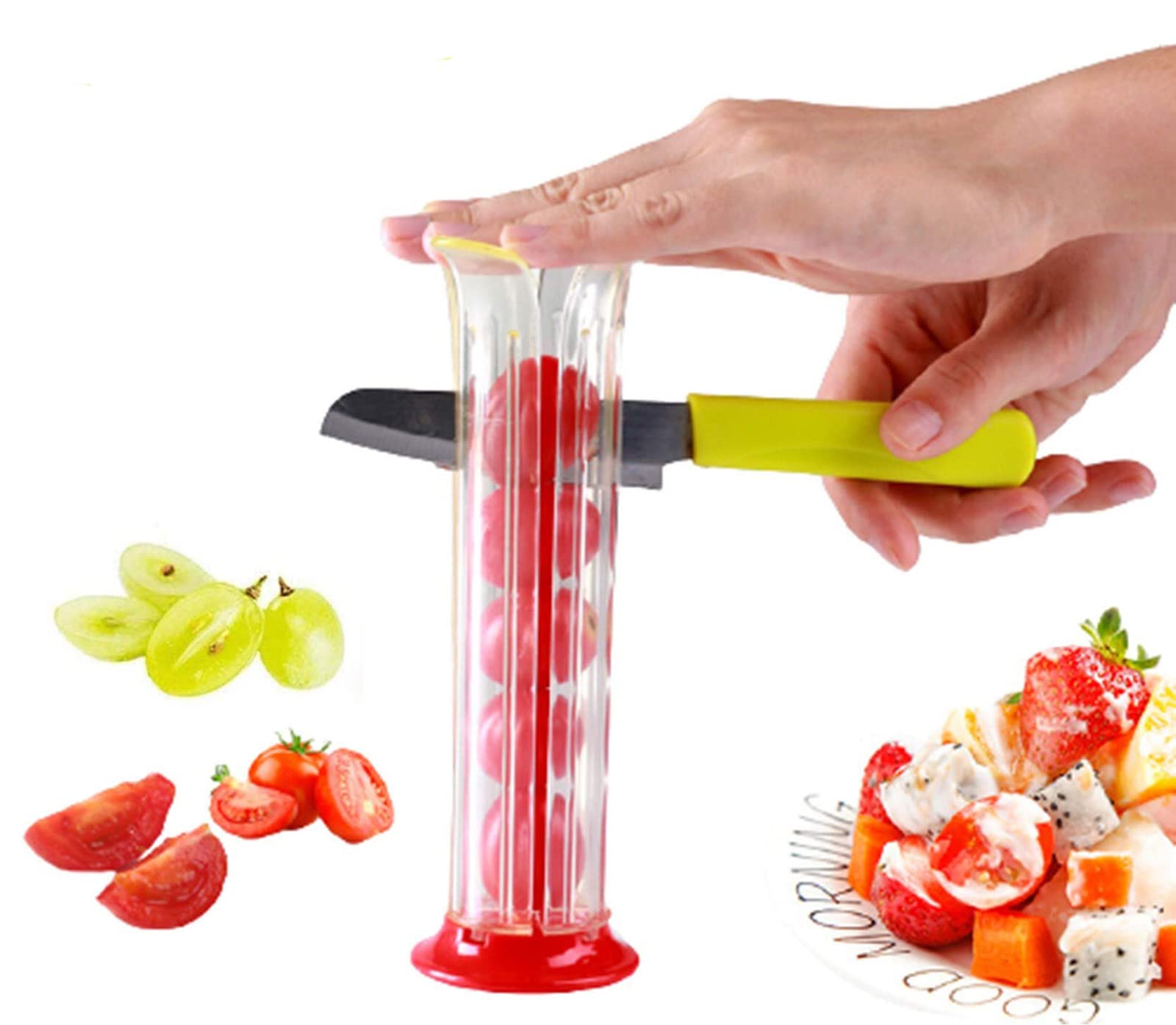 Photo 1 of Strawberry & Grape Slicer, Small Tomato & Cherry Slicer for Fruit Salad & Pizza - Adjustable Size, Carton Packaging