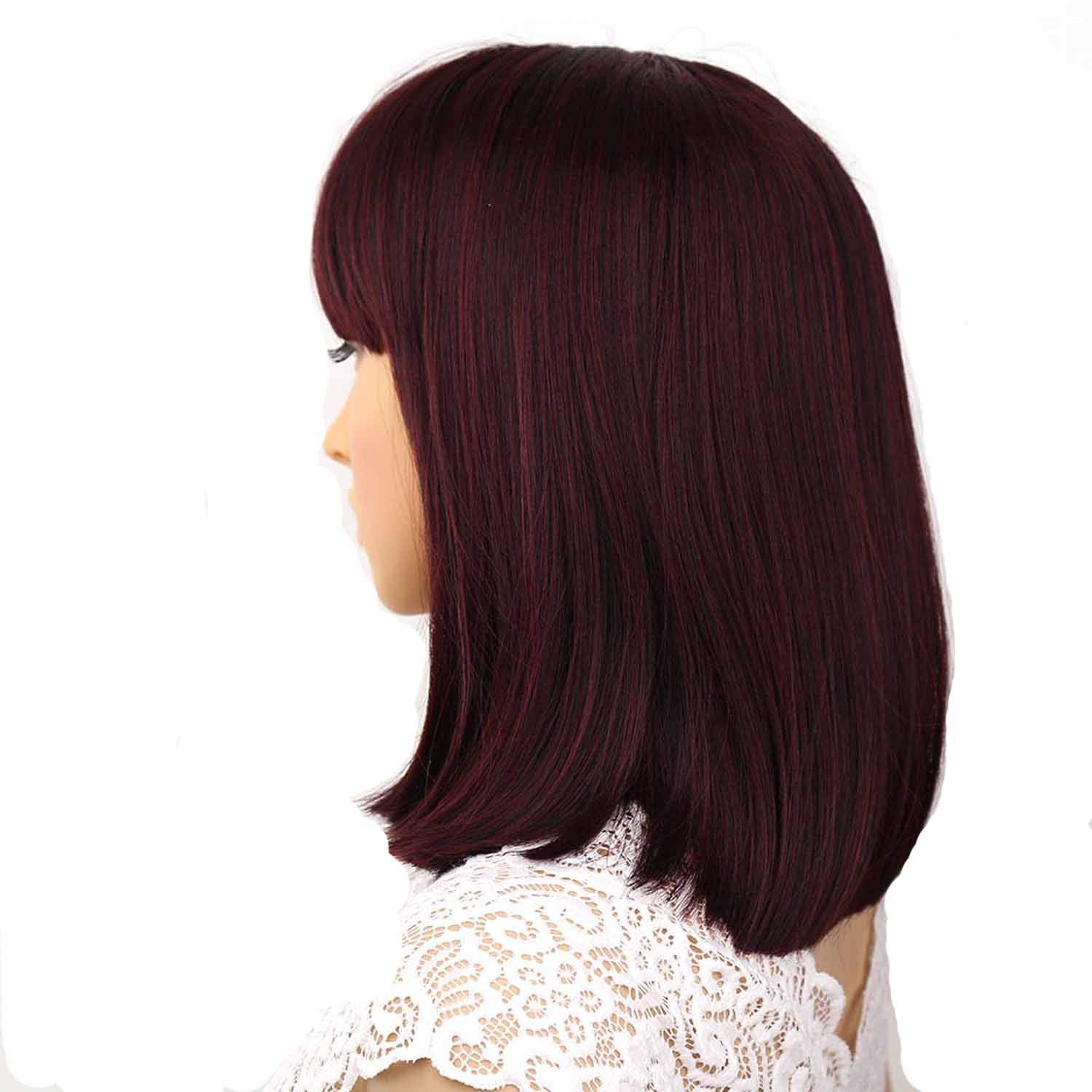 Amazon Com Wigs With Bangs For Women Medium Length Hair
