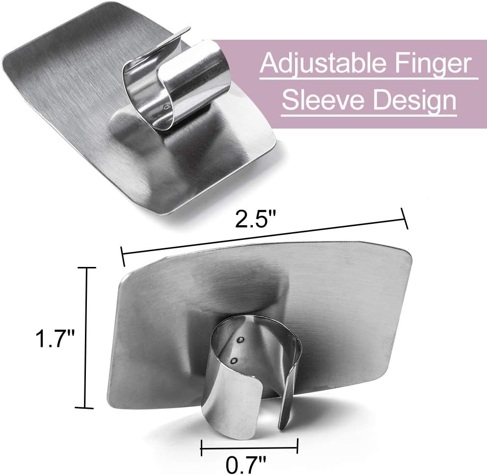 Promifun Stainless Steel Finger Guard, Kitchen Finger Protector, 4 Pcs of Knife Guard, For Dicing and Slicing in Kitchens: Kitchen & Dining