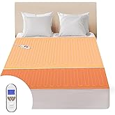 Bwarm Premium Multi-Zone Electric Heated Mattress Pad Twin Size, 39" x 75", 9 Heat Settings, 1-12 Hours Auto Off, Individual Body and Feet Settings, Removable Comfort Layer, Machine Washable