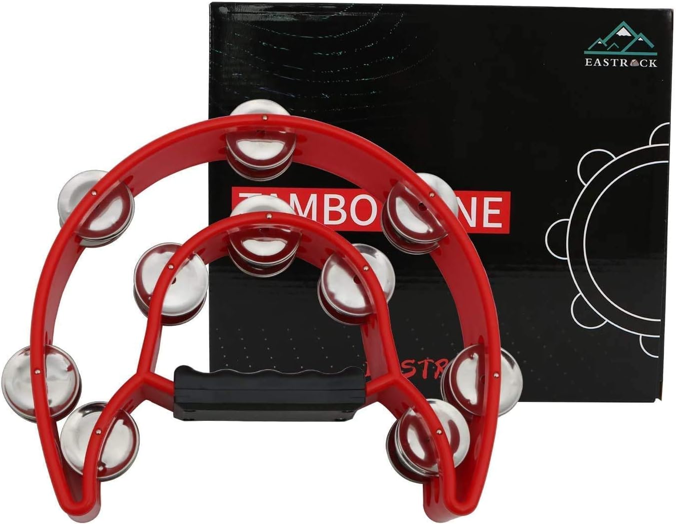 EastRock Tambourine Half Moon Tambourines for Adults with 20 Jingle in