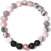 GolbalJew Healing Bracelet For Women Anxiety Beaded Bracelets Jewelry Healing Stone Crystal Bracelet Stress Relief Yoga Beads Chakra Bracelets Gifts For Women pink