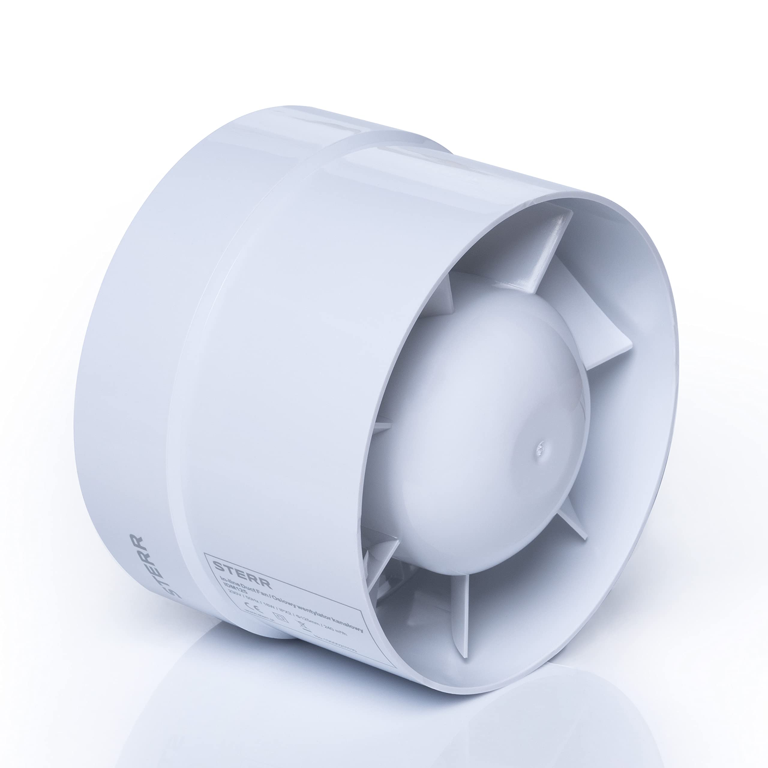 STERR - Quiet Duct Fan Inline Extractor 125 mm / 5" - IDM125