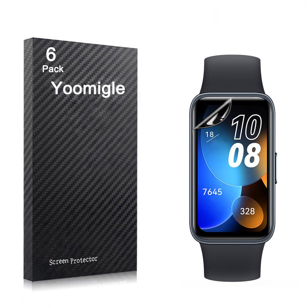 Yoomigle 6 Pack Compatible with HUAWEI Band 8 Screen Protector Film Protectors Foils Screen Cover Crystal Clear HD Anti-Scratch Anti-Fingerprint