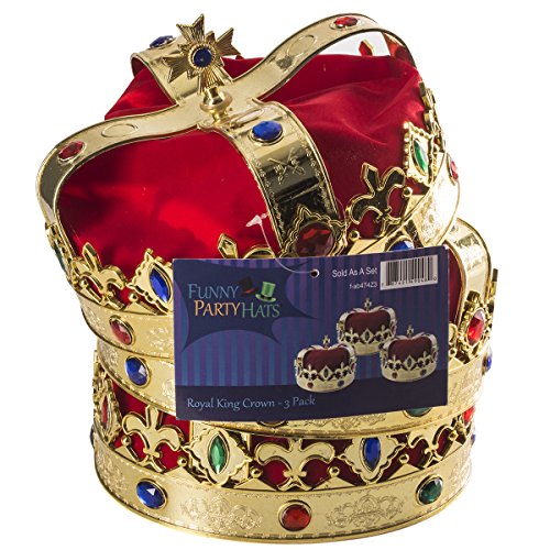 Royal Jeweled King's Crown - Costume Accessory (3 Pack) - Thumbnail 7