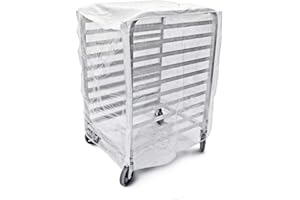 LAUNDRY BAGS ONLINE Bakery Food Pan Sheet Rack Cover – Heavy Duty PVC Vinyl Zippered Bun Pan Rack Cover – Long-lasting Use Durable Covers with 3 Zippers – Made in USA (Transparent, 23"W x 28"L x 33"H)