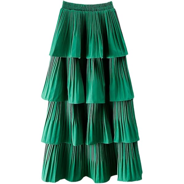 スカート Layered Frilled Satin Skirt Layered Frilled Satin Skirt