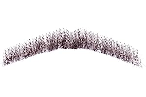 Justin Happy Fake Beard for Men Human Hair Fake Chevron Mustache Realistic False Facial Hair Hand Tied Lace Beard for Costume Party Funny Cosplay Halloween (Black Brown)