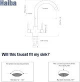 Haiba Kitchen Tap Mixer Monobloc Dual Lever 360 Swivel Chrome 1 Hole Deck view 6