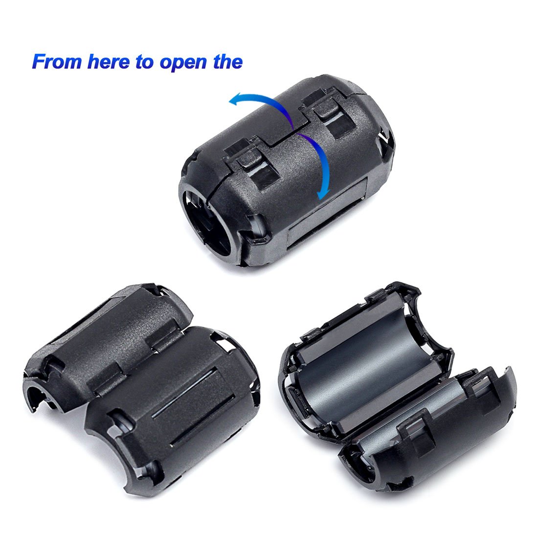 20 Pcs Ferrite Core Cord Ring RFI EMI Noise Filter Cable Clip for 3.5mm