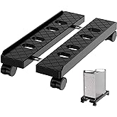 Adjustable Computer Tower Stand, Ventilated Mobile CPU Holder, Large Black | Fits Most PC Tower, Under Desk CPU Holder PC Floor Cart Computer Riser for Students and Gamers