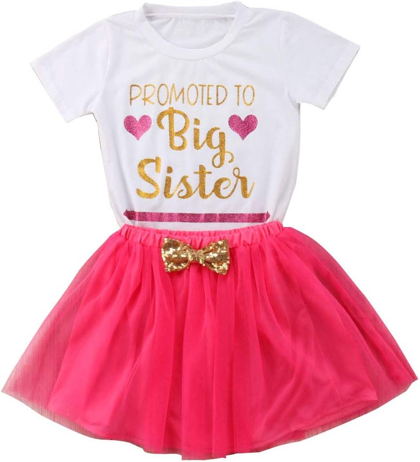 2020 Baby Girl Clothes Outfit Big Sister Letter Print T-Shirt Top Blouse Shirts