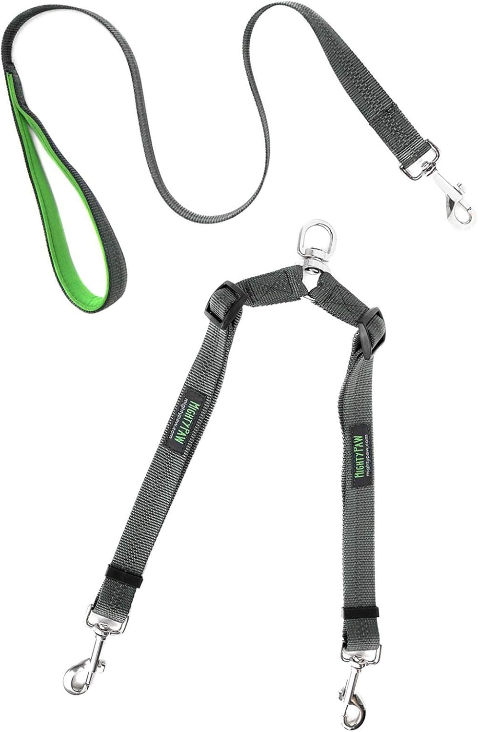 Mighty Paw Double Dog Leash, Two Dog Adjustable Length Dog Lead