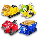 Dinotrux Bath Toys Playset -- Pack of 4 Jumbo Dinosaur Bath Squirters (Dinotrux Bath Set, Party Favors)