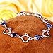 EleQueen 925 Sterling Silver CZ Love Heart of Ocean Titanic Inspired Tennis Bracelet for Women, 7.2