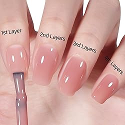 AILLSA Nude Pink Gel Nail Polish Misty Rose Jelly