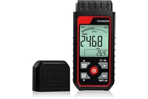DANOPLUS Digital Tachometer Noncontact Laser Photo Sensor Rotation Speed Tach Meter, 2.5-99999 RPM Range High Accuracy with Alarm Function Backlight Analog Bar Scale Data Hold Max/Min/AVG Large LCD