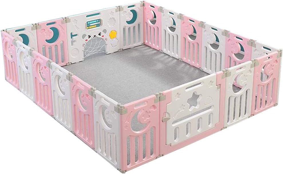 Parc Pliable Interieur Pour Bebe Et Tout Petit Parc Bebe En Plastique Avec Panneau Dactivites Inclus Rose Et Blanc Avec Tapis Parcs Bebe Puericulture