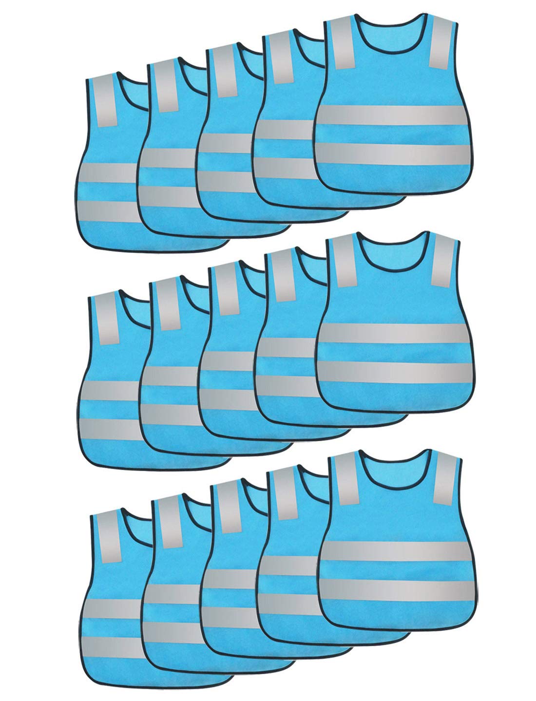 AIEOE 15er Pack Kids Reflective Safety Vest Breathable Safety Vest Sport Running Hiking Reflective Vest