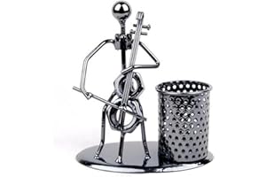 Pen Container Holder Pencil Cup Iron Art Music Figure~Home Office Desk Decor Gift (C72 Cello)