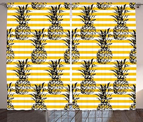 Amazon Com Ambesonne Grunge Curtains Retro Striped Background