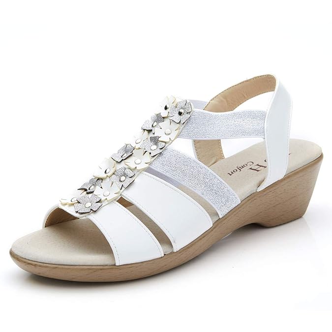 Buy VJH confort Women's Flat Sandals, Open Toe, Elastic Design, Casual