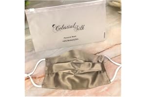 Celestial Silk 3 Layer Silk Face Mask with Filter - 22 Momme Silk Mask, Adjustable Ear Loops - Pleated with Filter