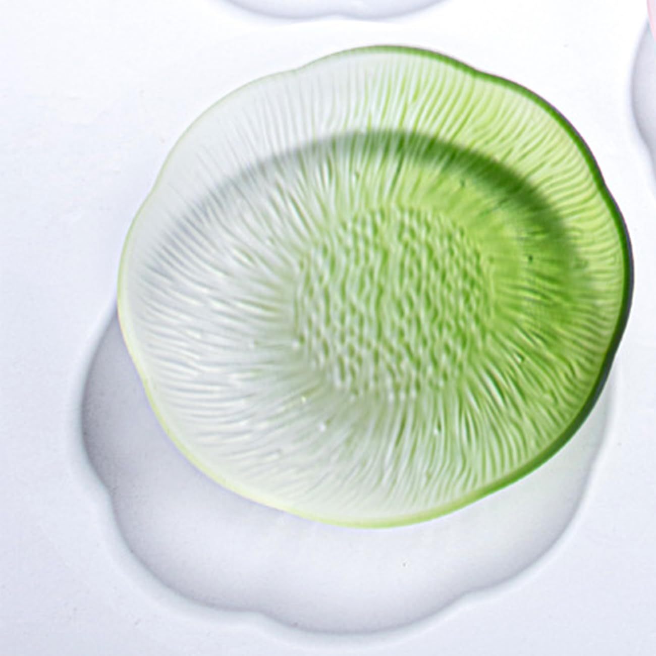 soulnioi Fruit Plate Glass Crystal Dessert Plate Serving Plate Multipurpose Tray Gradient Flower Dinner Plate Snack Candy Decorative Plate for Home Wedding Party 16.5cm - Green